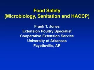 Food Safety (Microbiology, Sanitation and HACCP)