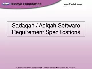 Sadaqah / Aqiqah Software Requirement Specifications