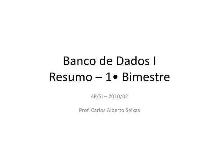 banco de dados i resumo 1 bimestre