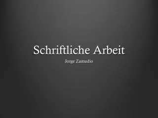 schriftliche arbeit