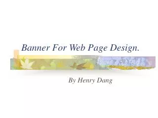 Banner For Web Page Design.