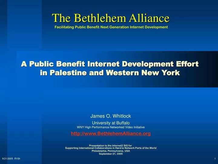 a public benefit internet development effort in palestine and western new york