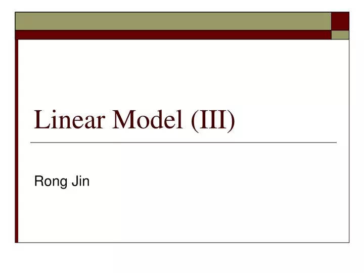 linear model iii