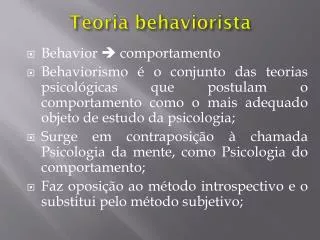 teoria behaviorista