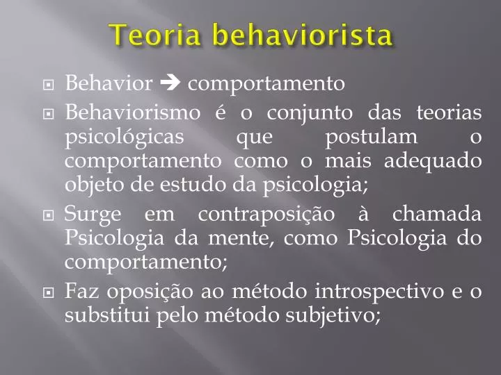 teoria behaviorista