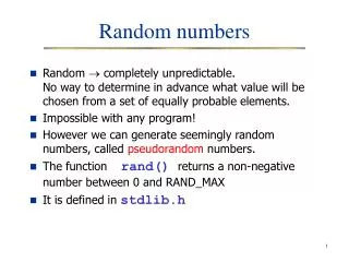 Random numbers