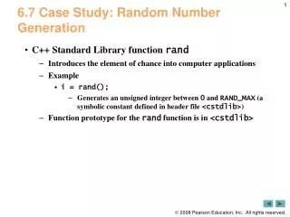 6.7 Case Study: Random Number Generation