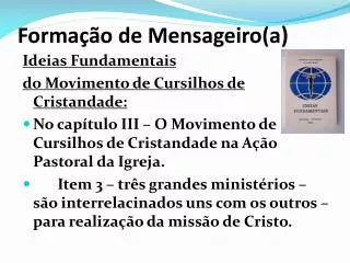 forma o de mensageiro a