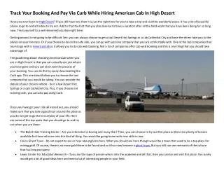 Pay Via Curb While Hiring American Cab In High Desert