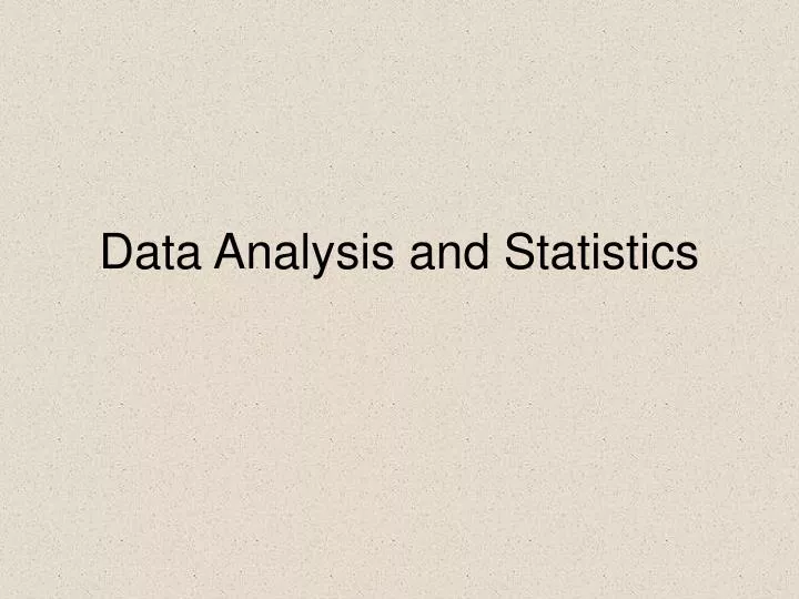 data analysis and statistics