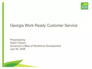 Georgia Work Ready	Customer Service