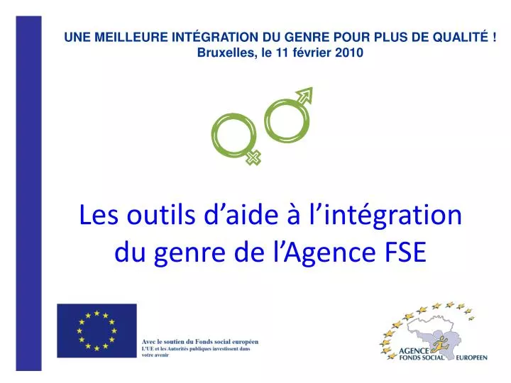 les outils d aide l int gration du genre de l agence fse