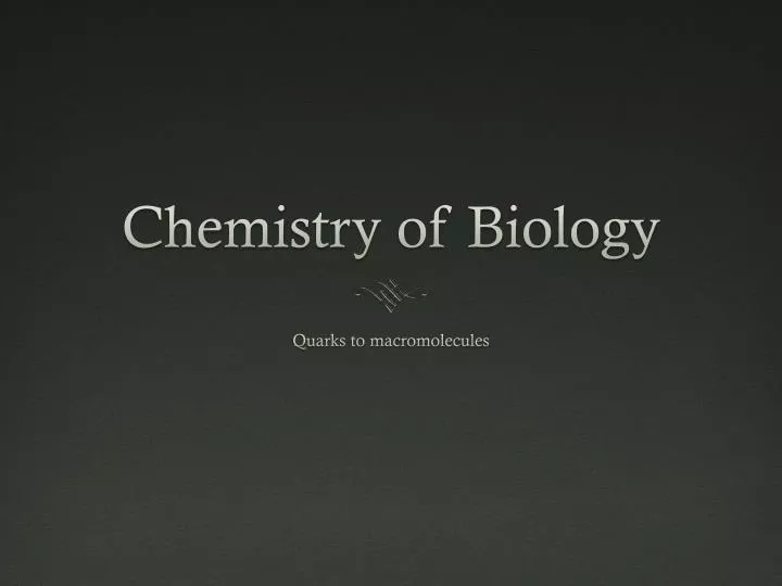 chemistry of biology