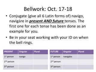 Bellwork : Oct. 17-18