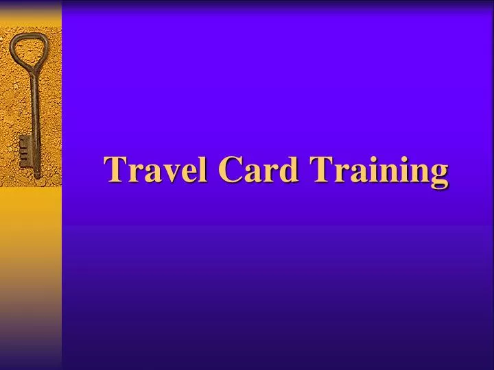 travel card training