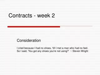 Contracts - week 2