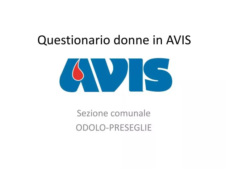 questionario donne in avis