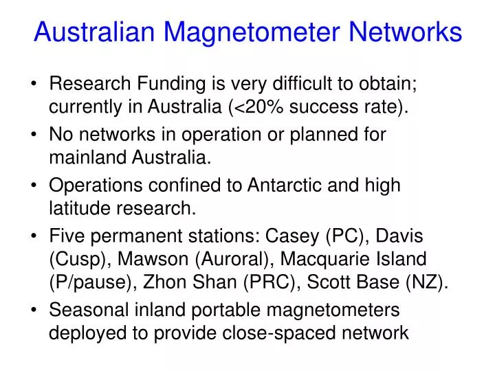 australian magnetometer networks