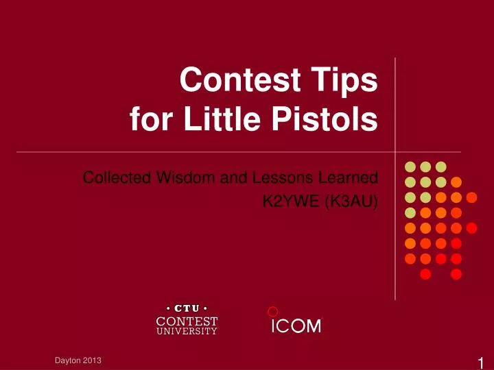 contest tips for little pistols