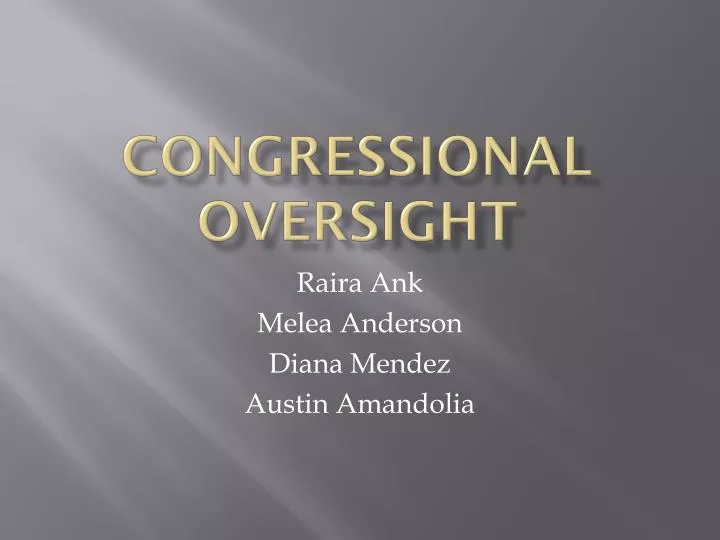 congressional oversight