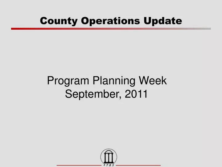 county operations update