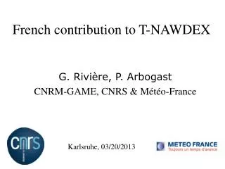 French contribution to T-NAWDEX
