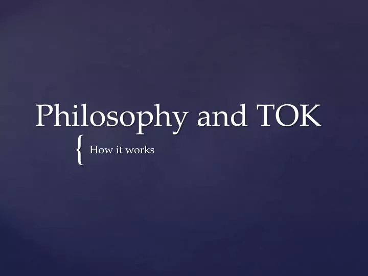 philosophy and tok