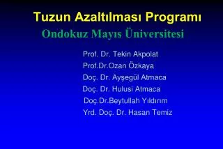 tuzun azalt lmas program