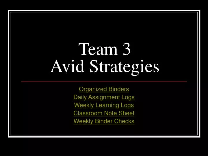 team 3 avid strategies