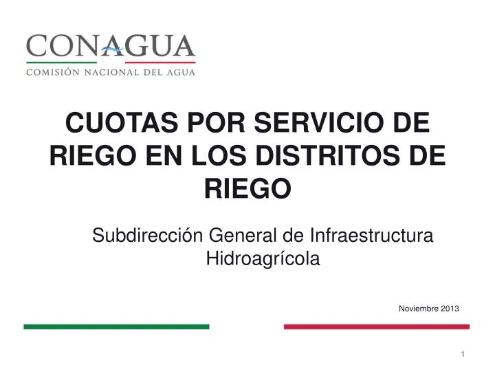 cuotas por servicio de riego en los distritos de riego