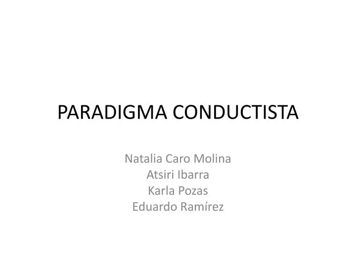 paradigma conductista