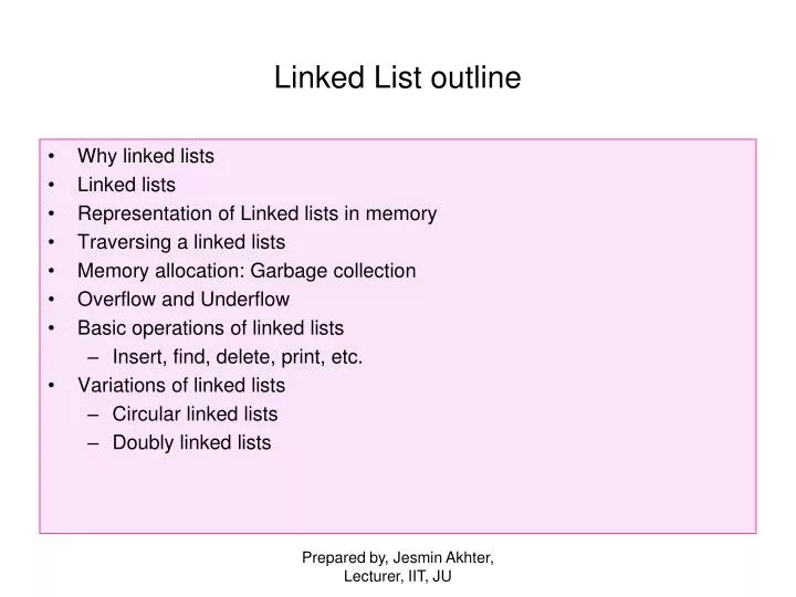 linked list outline