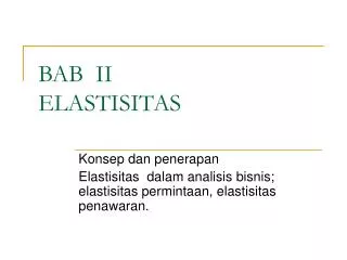 bab ii elastisitas