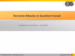 Terrorist Attacks in Southern Israel