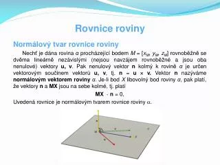 rovnice roviny