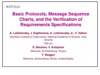 Basic Protocols, Message Sequence Charts, and the Verification of Requirements Specifications