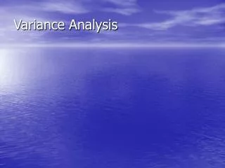 Variance Analysis