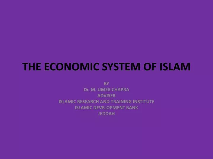 the economic system of islam