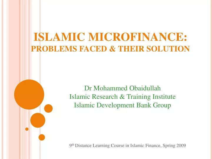 islamic microfinance problems faced their solution