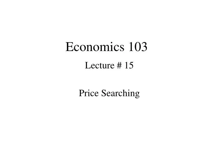 economics 103