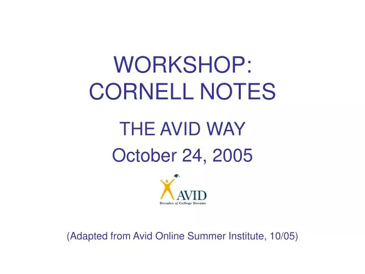 workshop cornell notes