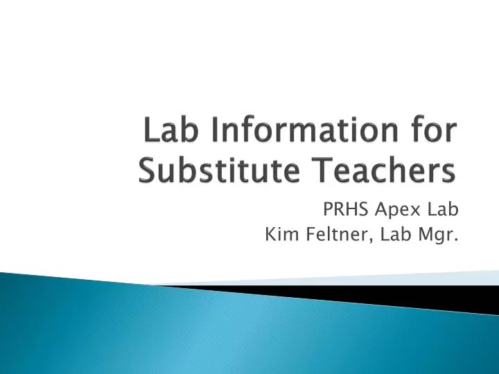 lab information for substitute teachers