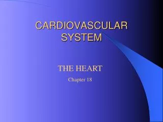 CARDIOVASCULAR SYSTEM