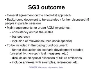 SG3 outcome