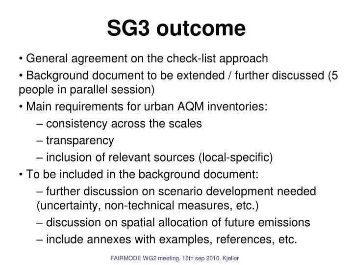 sg3 outcome