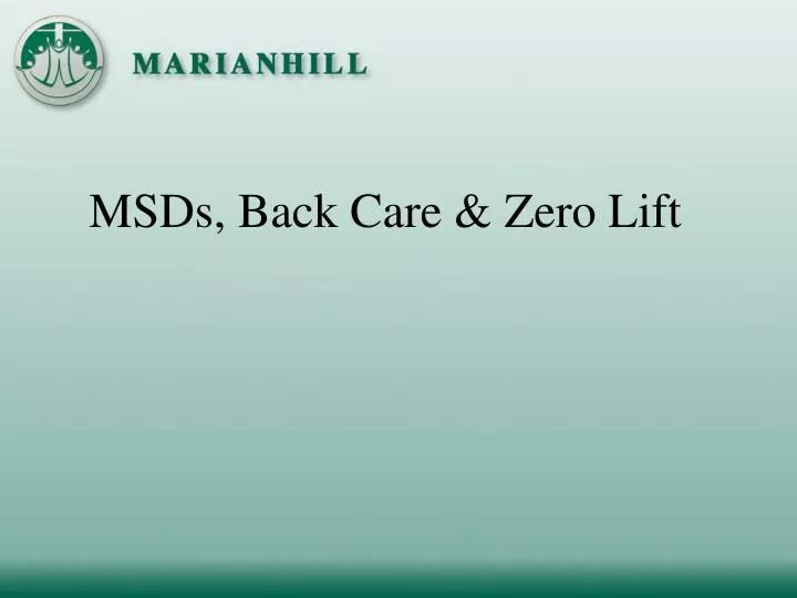 msds back care zero lift