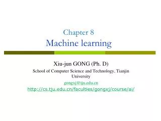 Chapter 8 Machine learning