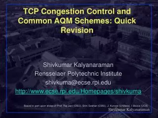 TCP Congestion Control and Common AQM Schemes: Quick Revision