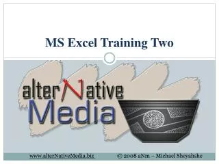MS Excel Training Two