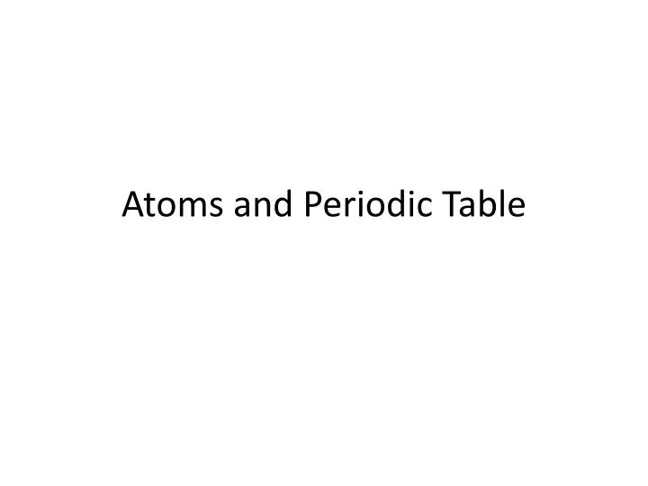 atoms and periodic table